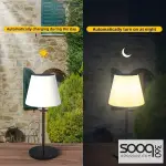 Solar-powered outdoor table lamp