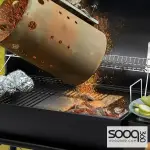 Mega Charcoal Grill with Side Table - 117*74*124 cm