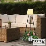 Solar-powered outdoor stand lamp