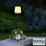 Solar-powered outdoor stand lamp