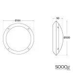 Fomajali 30cm Round Wall Lamp - Black