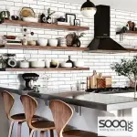 Decorative shelf, brown color, measuring 28*28*80cm