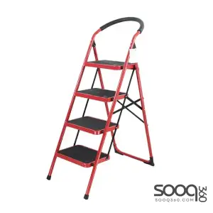سلم احمر درجة عريضة عدة درجات