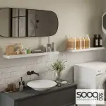 White decorative shelf, measuring 28*28*80cm