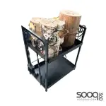 Firewood stand with 2 shelves, 62 x 45 x 80 cm