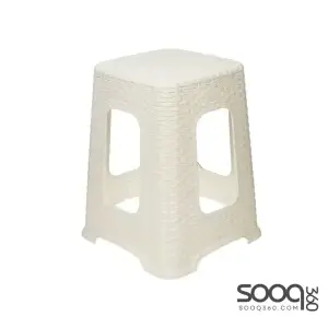 Cosmoplast Rattan White Stool 45*29 cm