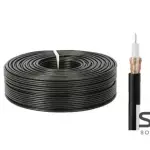 Coaxial RG58 Cable Black 100m without Power Cable