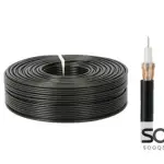 Coaxial RG58 Cable Black 100m without Power Cable
