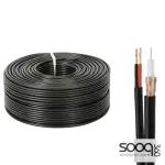 Coaxial RG58 Cable Black 300m with Power Cable