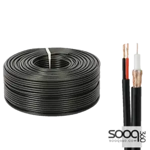 Coaxial RG58 Cable Black 100m with Power Cable