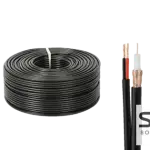 Coaxial RG58 Cable Black 100m with Power Cable