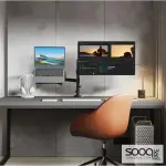 NB North Bayou H180-FP 10"-17" Laptop/Tablet 17"27" Monitors Ergonomic Gas-Spring Multifunctional Dual Bracket Desk Mount