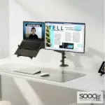 NB North Bayou H180-FP 10"-17" Laptop/Tablet 17"27" Monitors Ergonomic Gas-Spring Multifunctional Dual Bracket Desk Mount