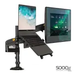 NB North Bayou H180-FP 10"-17" Laptop/Tablet 17"27" Monitors Ergonomic Gas-Spring Multifunctional Dual Bracket Desk Mount