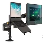 NB North Bayou H180-FP 10"-17" Laptop/Tablet 17"27" Monitors Ergonomic Gas-Spring Multifunctional Dual Bracket Desk Mount