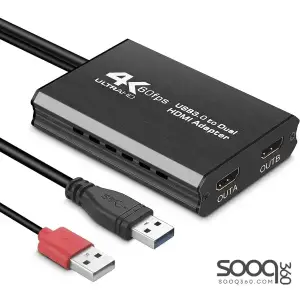 4k/60hz USB to Dual HDMI Display Adapter Output Two Different Pictures