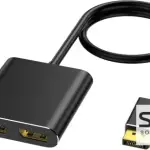 HAING Display Port DP to Dual Display Port Adapter