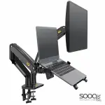 NB North Bayou F160-FP 2-in-1 Dual Desk Mount 13"-17" Laptop & 17"-32" Monitor Brackret