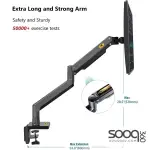NB North Bayou G35 22"-32" Dual Monitor Stand Gas-Spring Heavy Duty Desk Mount Bracket