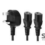 HAING HI-1061-UPC-2M UK 3 Pin Y Splitter Power Cable 2M