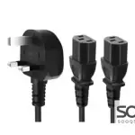 HAING HI-1061-UPC-2M UK 3 Pin Y Splitter Power Cable 2M