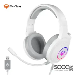 Meetion HP012 RGB 7.1 Virtual Surround Sound Gaming Headset USB -White