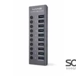 HAING HUB-985A Aluminum 10 Port USB 3.0 Hub with Power 72W