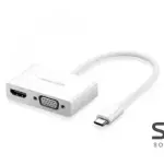 UGREEN MM123 Type C to HDMI+VGA Converter-White