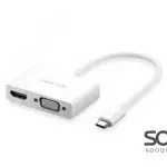 UGREEN MM123 Type C to HDMI+VGA Converter-White