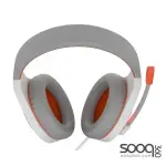 MeeTion MT-HP021 Stereo Gaming Headphones White Orange Lightweight Backlit