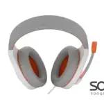 MeeTion MT-HP021 Stereo Gaming Headphones White Orange Lightweight Backlit