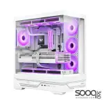 Huntkey MVP Destiny Empty Gaming PC Case without Fans -White