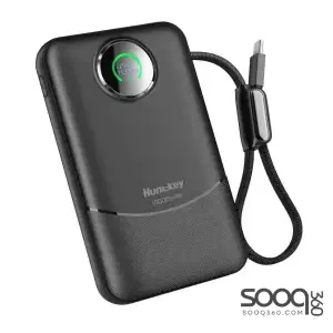 Huntkey PL03-10K 10000mAh Power Bank with Built-in USB-C Cable 22.5W -Black