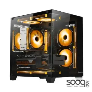 Huntkey S900 Sandstorm Full view Empty PC Case without Fans -Black