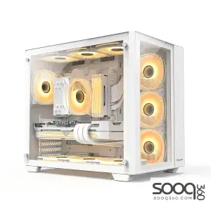 Huntkey S980 Tornado Full View Empty Gaming Case -White