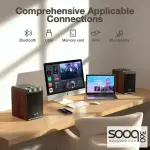 HPYLIFAll.H in One SL-70 Wireless RGB Bookshelf Speakers with Remote 50W