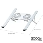 N3 Adjustable Aluminum Laptop Stand with Cooling Fan -Grey