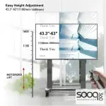 NB North Bayou T70 75"-100" Motorized Height Adjustable Large Display Mobile TV Bracket Trolley