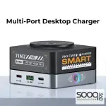 7-IN-1 WLX-R8C Magnetic Wireless Smart Multi-Port Desktop Charger 80W