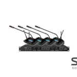 AISP WM-6214 4 Channel UHF Wireless Conference Microphone