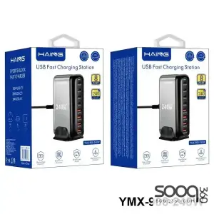HAING YMX-908-240W 8 Port USB Fast Charging Station 240W EU Plug