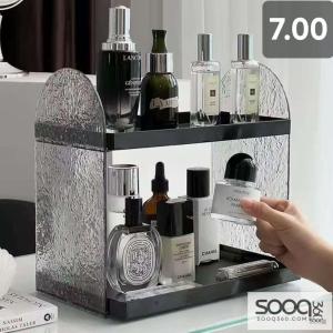 رف العطور والمكياج الفاخر (طابقين)