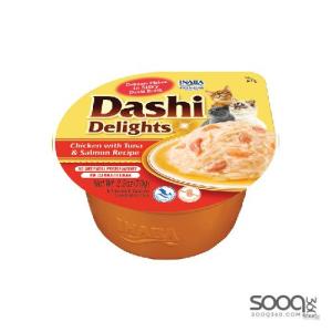 مكافئة للقطط DASHI DELIGHTS Chicken with Tuna & Salmon Recipe INABA