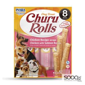 مكافئة للكلاب CHURU ROLLS Chicken Recipe wraps Chicken with Salmon Recipe INABA