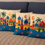 طقم الوسائد ثلاث قطع تطريز يدوي