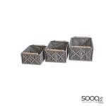 Storage Box Set-Grey/Beige-34x16.5x10cm/31x14x10cm