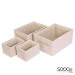 Storage Box Set-Beige-L:35x25x16cm/M:31x22x14cm/S:18x13x11cm