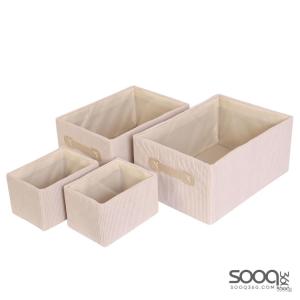 Storage Box Set-Beige-L:35x25x16cm/M:31x22x14cm/S:18x13x11cm