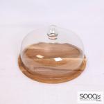 Cake Plate-Brown and Clear Cover-30cm