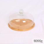 Cake Plate-Brown and Clear Cover-30cm